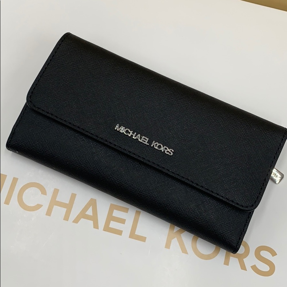 Michael Kors Jet Set Travel Lg Trifold Wallet - Picture 1 of 16